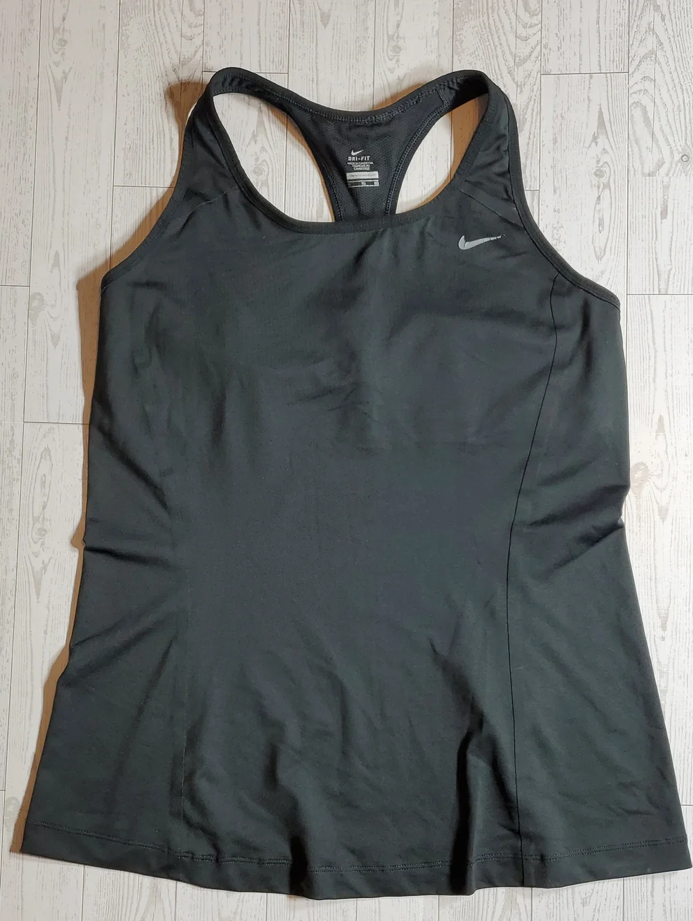 Nike Dri-Fit Black Racerback Tank Top Built-In Bra Athletic Women's XL